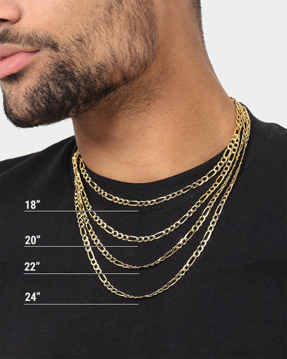 House Of Auric 4.8mm Figaro Chain 18K Gold Vermeil