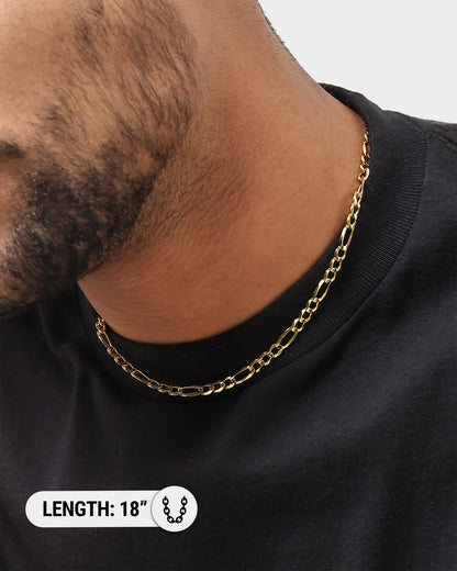 House Of Auric 4.8mm Figaro Chain 18K Gold Vermeil