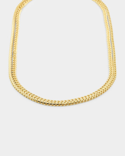 House Of Auric Cuban & Franco Stack 18K Gold Vermeil