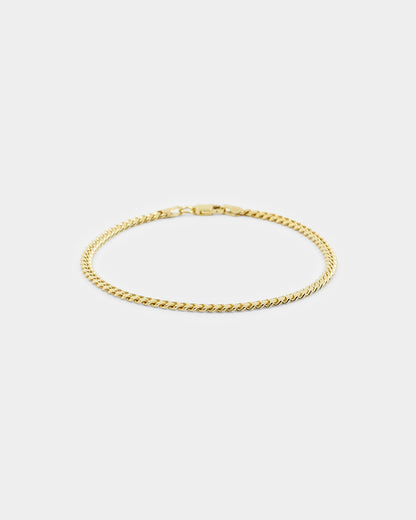House Of Auric 3mm Cuban Link Bracelet 18k Gold Vermeil