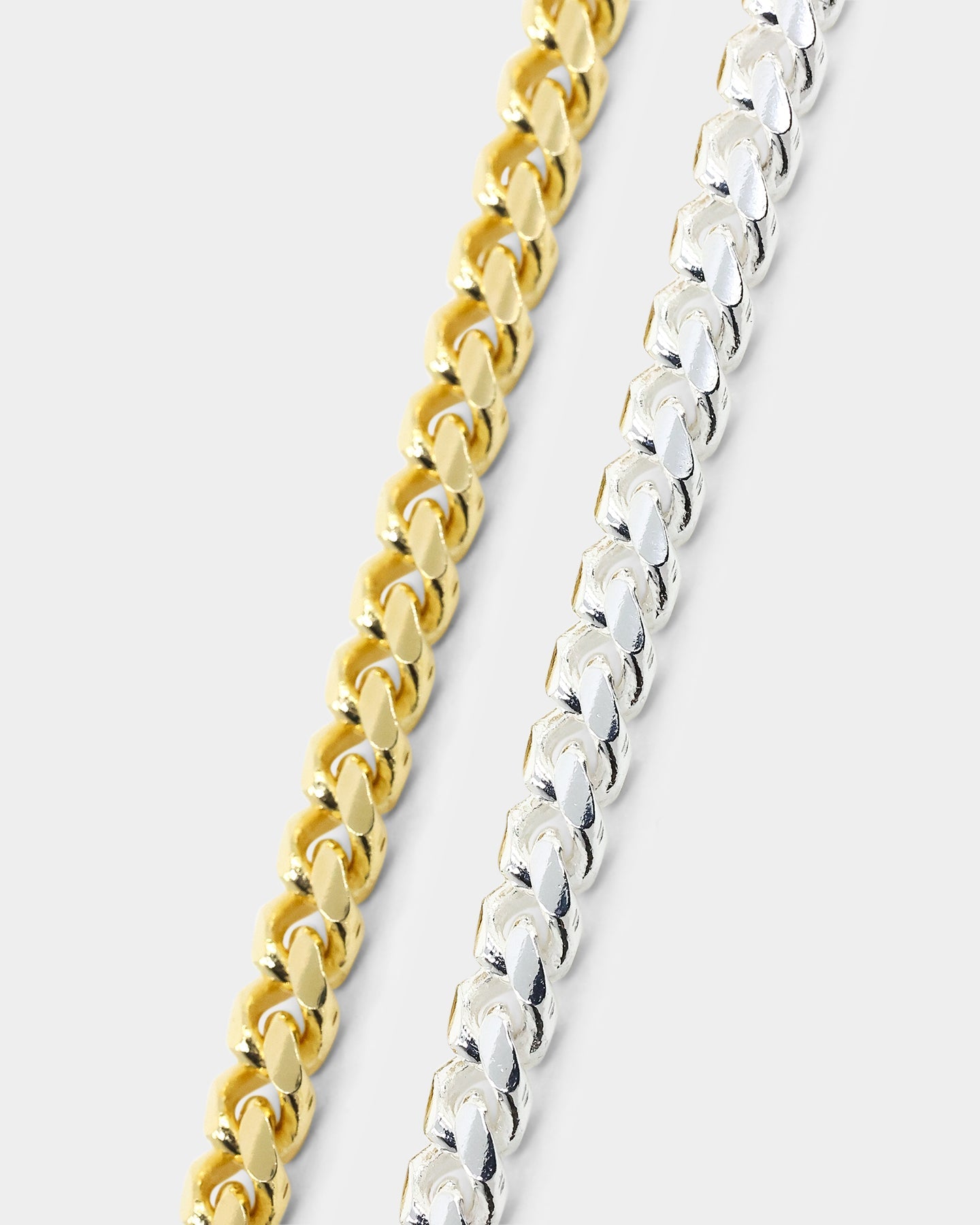 House Of Auric 5mm Cuban Bracelet Set Gold/Silver