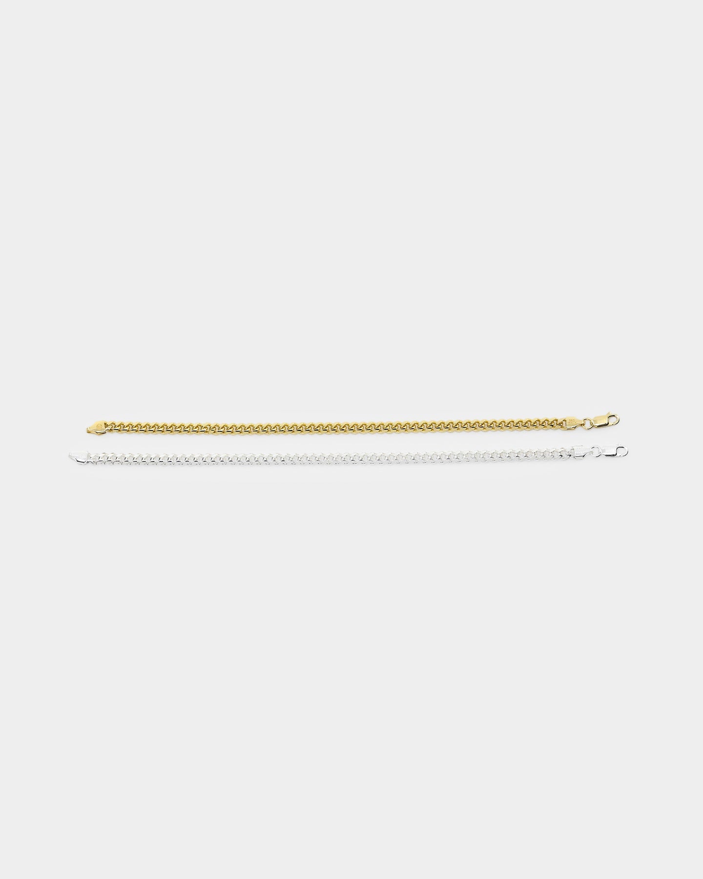 House Of Auric 5mm Cuban Bracelet Set Gold/Silver