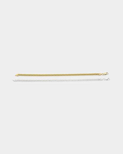 House Of Auric 5mm Cuban Bracelet Set Gold/Silver