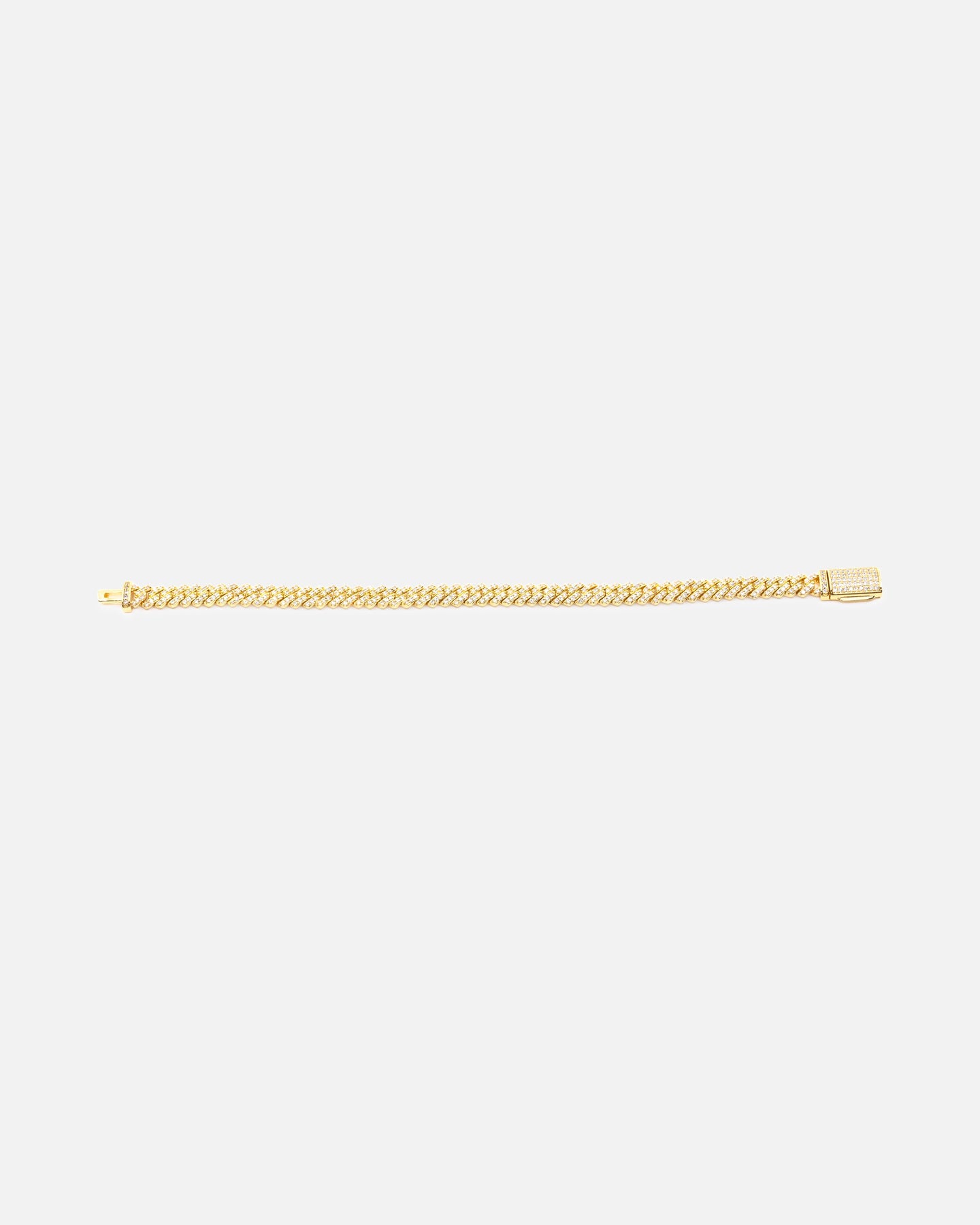 Saint Morta 6mm Iced Cuban Prong Bracelet Iced Gold