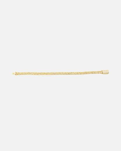 Saint Morta 6mm Iced Cuban Prong Bracelet Iced Gold