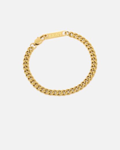 Saint Morta 5mm Cuban Bracelet Gold