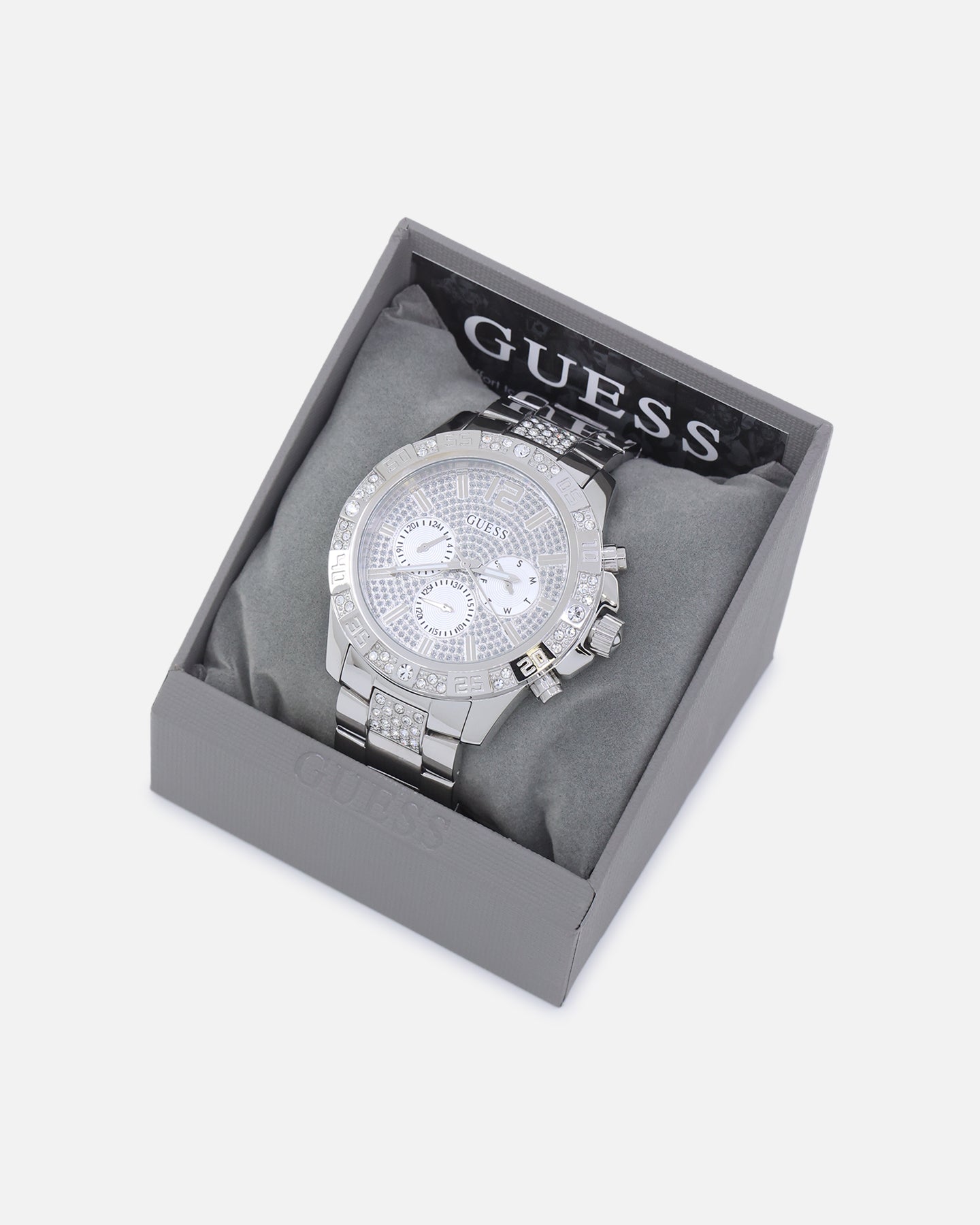 Guess Mainline Majesty Crystal Watch Silver