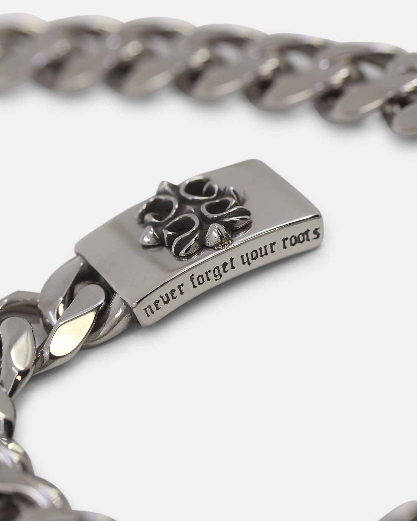 Guess Mainline 10mm 4G Rebel Curb Chain Bracelet Silver