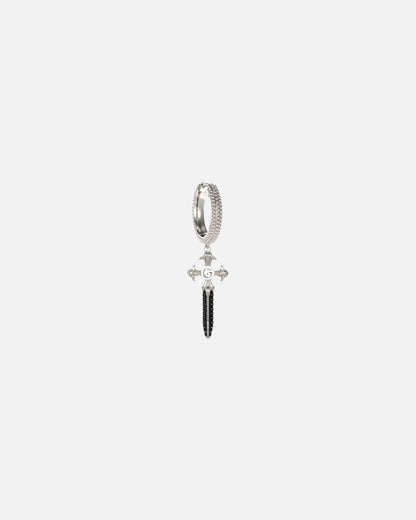 Guess Mainline Rebel Knight Dagger Crystal Earring Silver