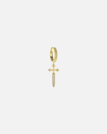 Guess Mainline Rebel Knight Dagger Crystal Earring Gold