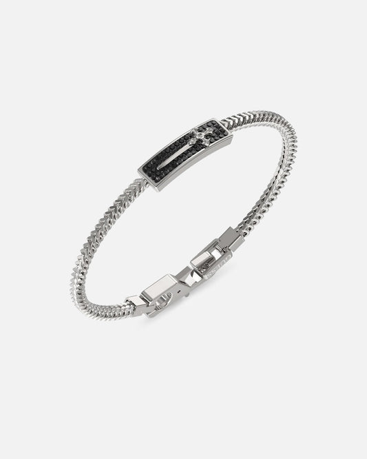 Guess Mainline Rebel Knight Dagger Crystal Bracelet Silver
