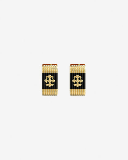 Guess Mainline Rebel Moon 12MM Striped Earrings Gold