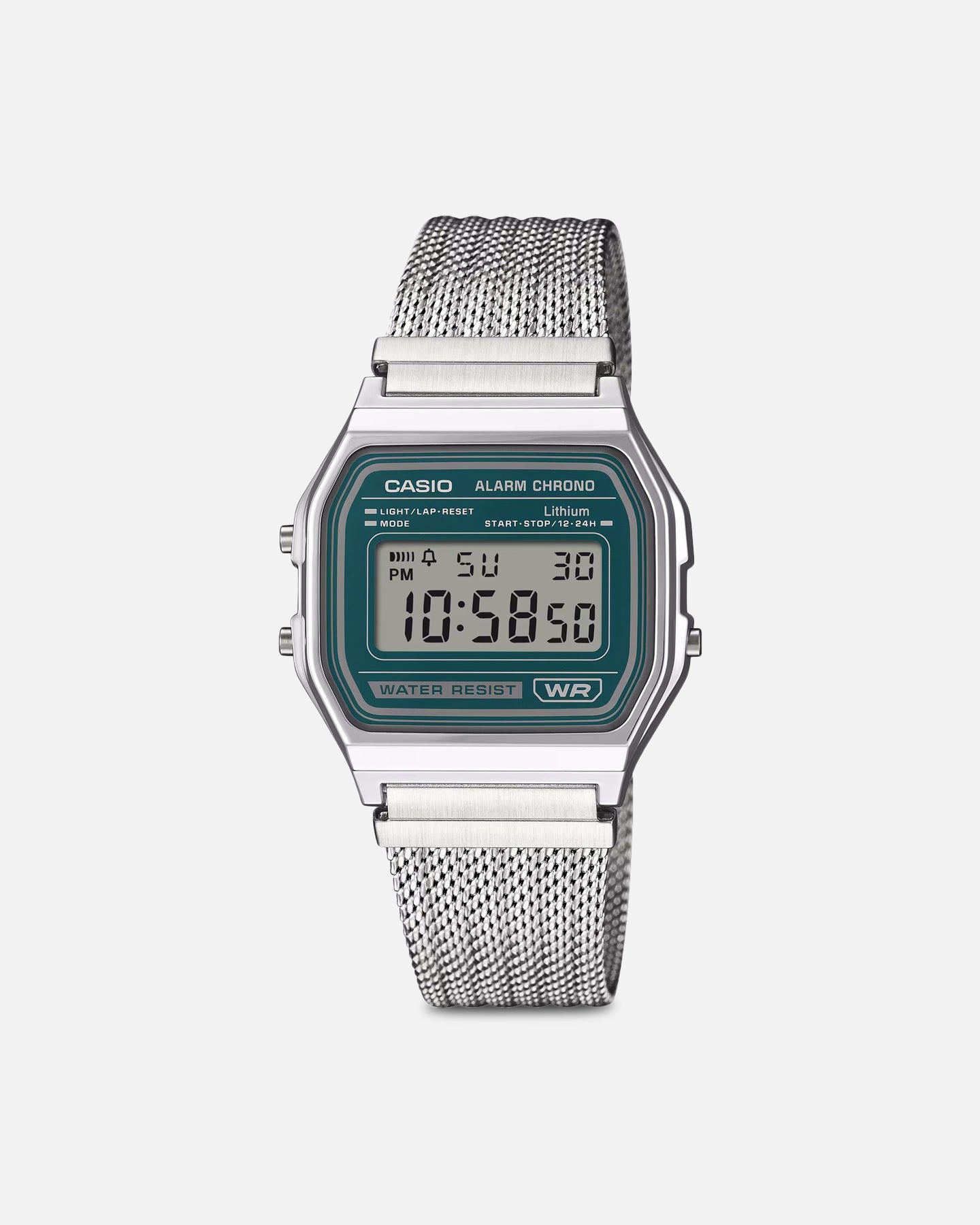 Casio A158WEM-3D Watch Silver/Black