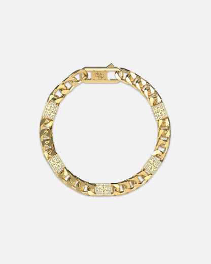 Guess Mainline 4G Curb Chain Pave Bracelet Gold