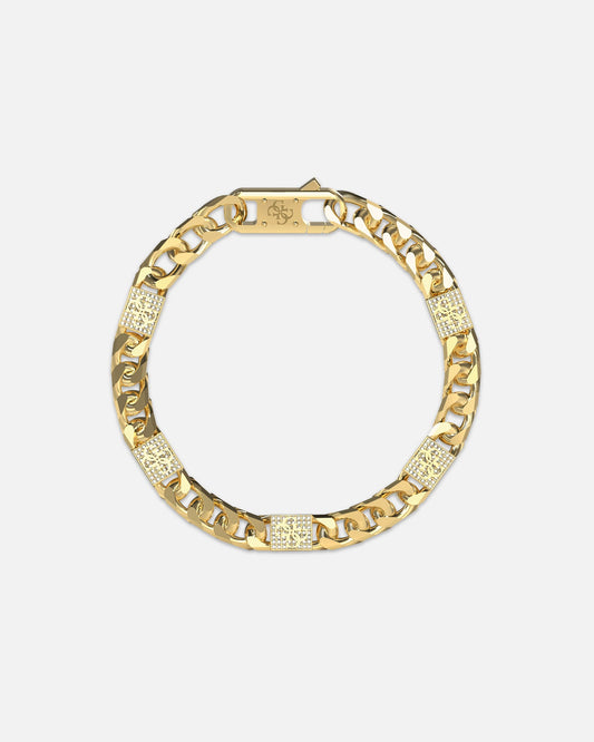 Guess Mainline 4G Curb Chain Pave Bracelet Gold