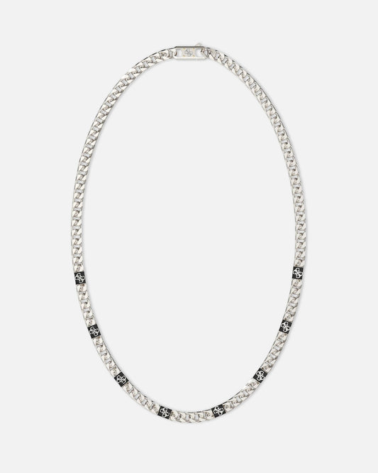 Guess Mainline 21" 4G Chain Pave Necklace Silver