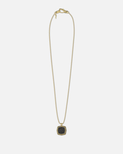 Guess Mainline Back To Black Octagon Necklace Black/Gold