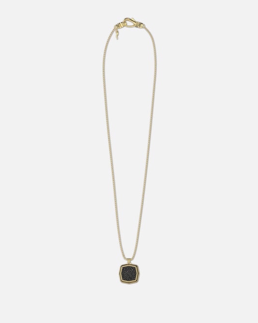 Guess Mainline Back To Black Octagon Necklace Black/Gold