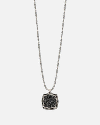 Guess Mainline Back To Black Octagon Necklace Black