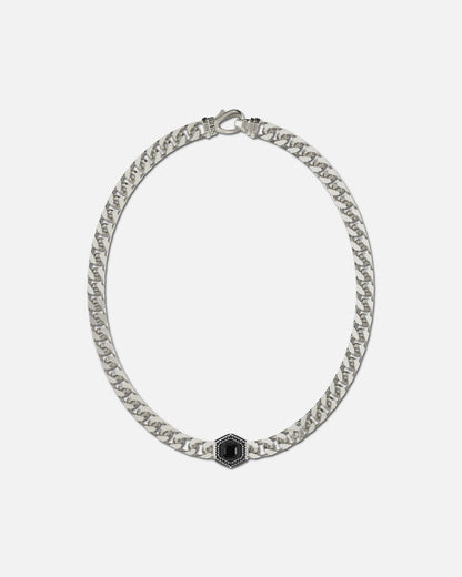 Guess Mainline Lion King Crystal Exagon Necklace Silver