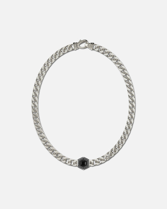 Guess Mainline Lion King Crystal Exagon Necklace Silver