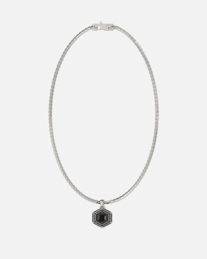 Guess Mainline Lion King Crystal Exagon Necklace Silver