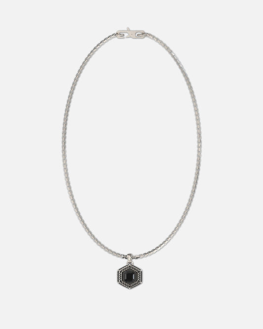 Guess Mainline Lion King Crystal Exagon Necklace Silver