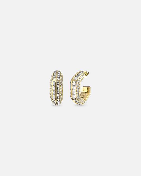 Guess Mainline Women's Lioness Queen Octagon Hoop Earrings Gold