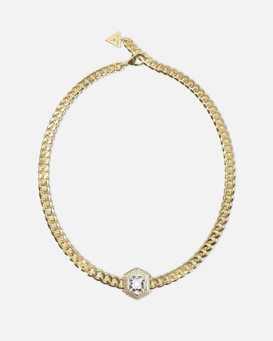 Guess Mainline Women's Lioness Queen Octagon Necklace Gold