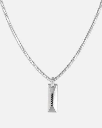 Guess Mainline True Spirit Crystal Tag Necklace Silver