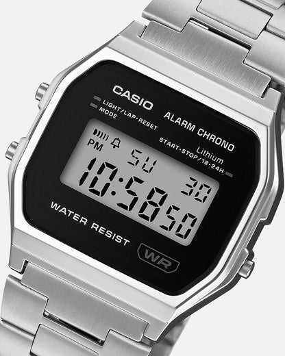 Casio A158WEA-1D64 Watch Silver/Black