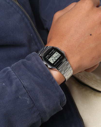 Casio A158WEA-1D64 Watch Silver/Black