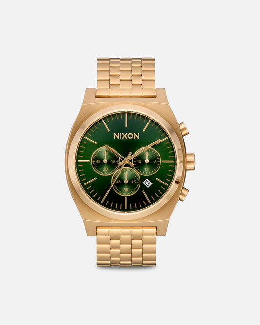 Nixon Time Teller Chrono Watch Gold/Green
