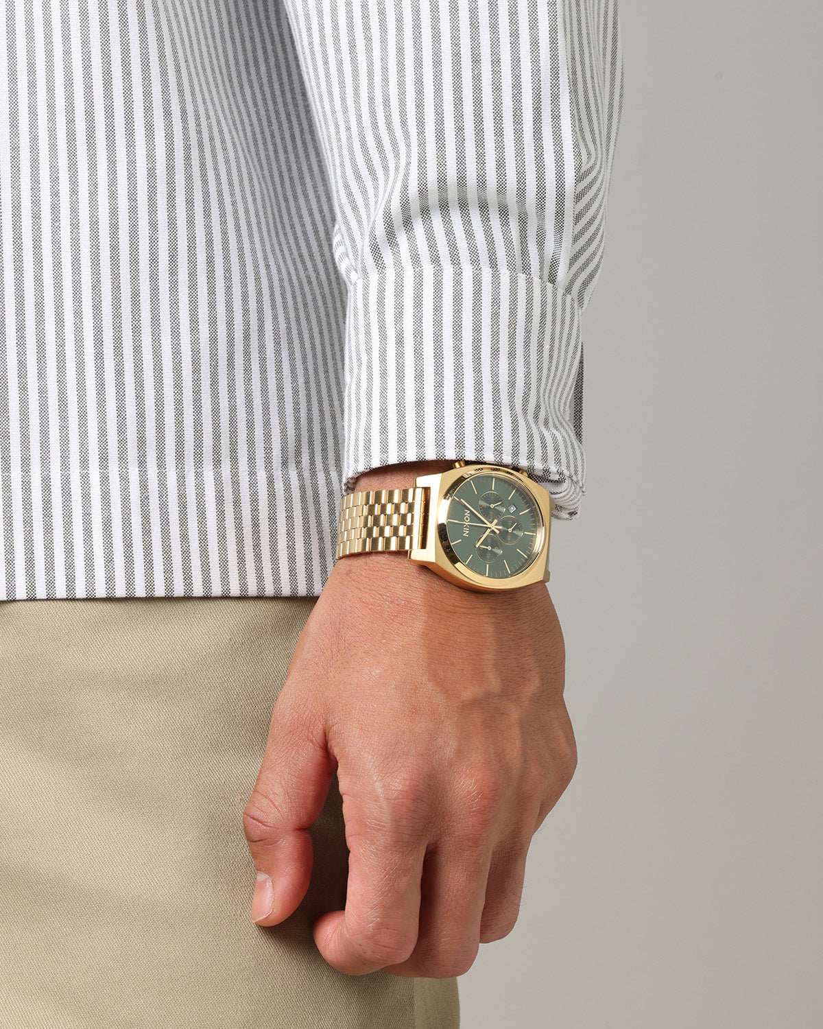 Nixon Time Teller Chrono Watch Gold/Green