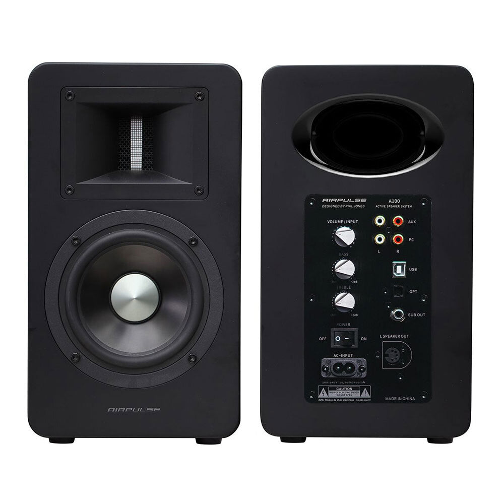 Airpulse A100 Active Wireless Speakers with WiiM Mini (Matte Black)