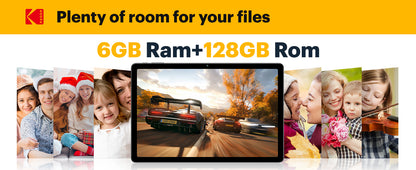KODAK 12" Android 15 Tablet – 6GB RAM, 128GB Storage (Expandable to 1TB)