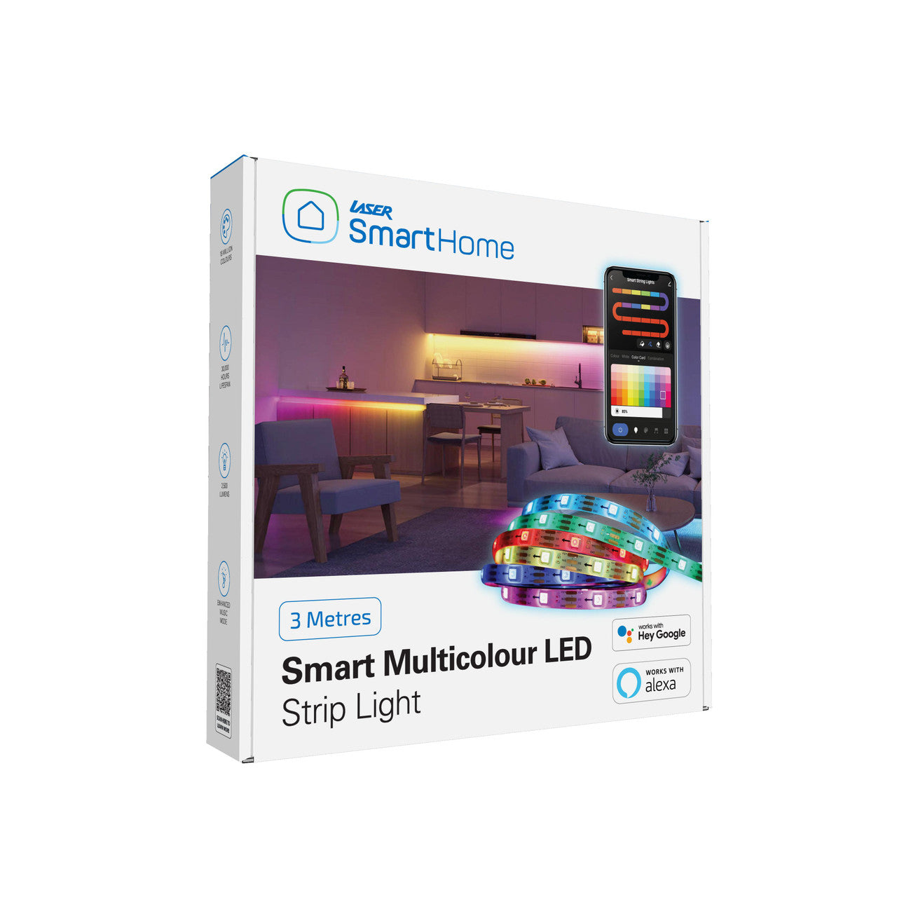 Laser Smart LED Strip Light with Wi-Fi - 3 Metres