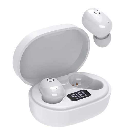 Laser Mini TWS Earbuds with ENC and LED Display (White)