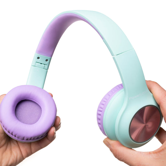 PowerLocus PLED Kids Bluetooth Headphone (Teal/Purple)