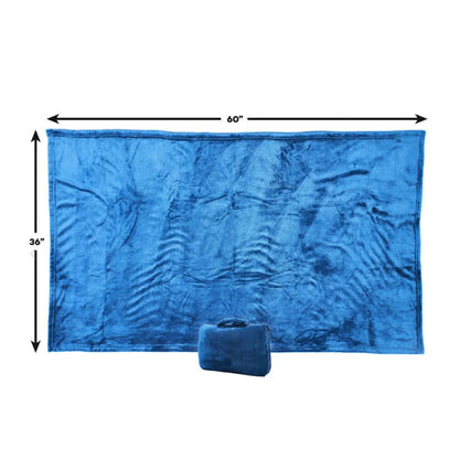 Cabeau Fold ''n Go 4-In-1 Travel Blanket, Pillow, Seat Cushion and Lumbar Support (Blue)
