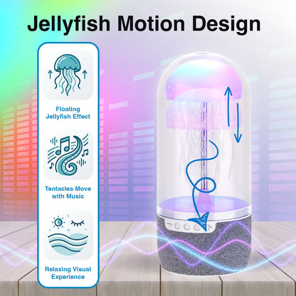Laser Jellyfish Bluetooth Speaker with Night Light (Silver)
