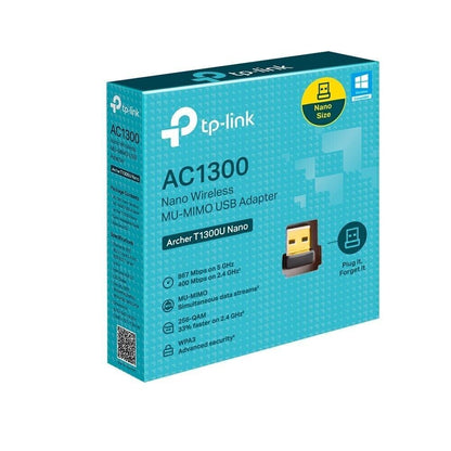 TP-Link Archer T1300U AC1300 WPA3 Nano Wireless MU-MIMO Dual Band USB Adapter