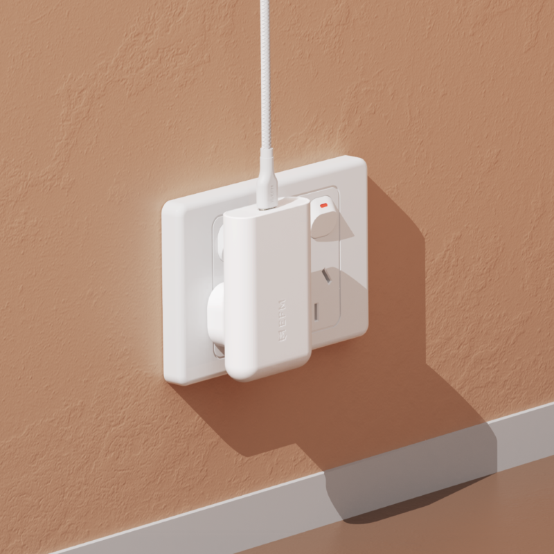 EFM 45W SlimLine Wall Charger with GaN, Power Delivery and PPS (White)