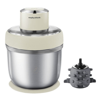 Morphy Richards Stainless Steel Chopper S-Blades One Button Control White