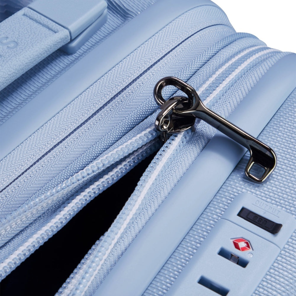Delsey Chatelet Air 2.0 Carry On 4 Wheel Suitcase with TSA Lock Light Blue 55 cm