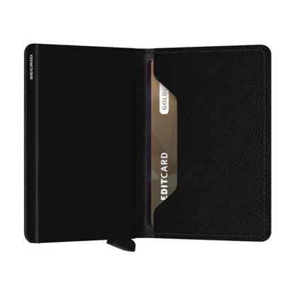 Secrid Slimwallet Compact RFID Crisple Leather Card Protector Wallet Black