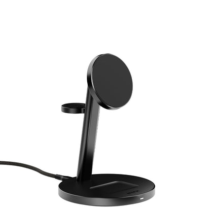 EFM Qi2 Trio Wireless Charge Stand with 30W Power Supply and 1.2M Cable (Black)