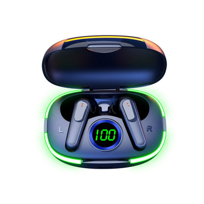 Laser TWS Earbuds with LED Display (Black)