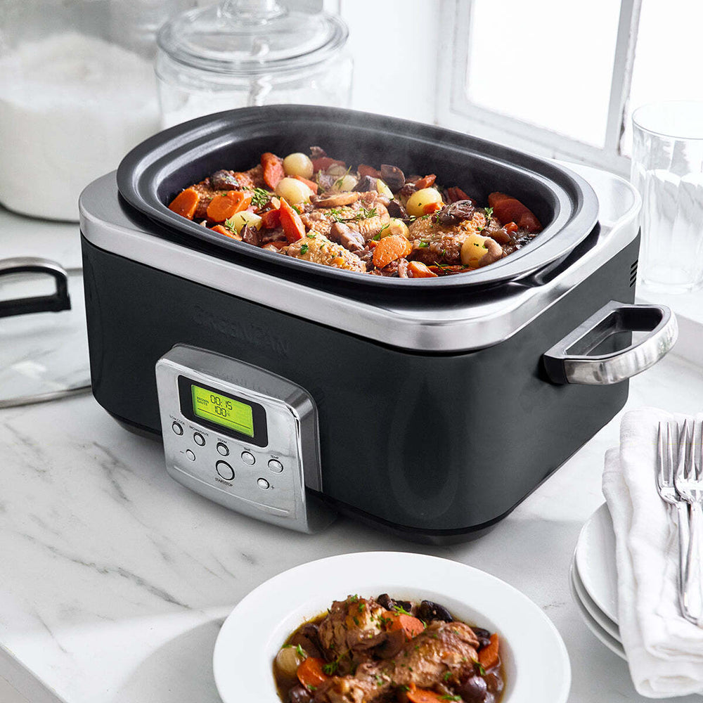 GreenPan Elite Electric Black Slow Cooker 230V 2200W Home Kitchen Cookware