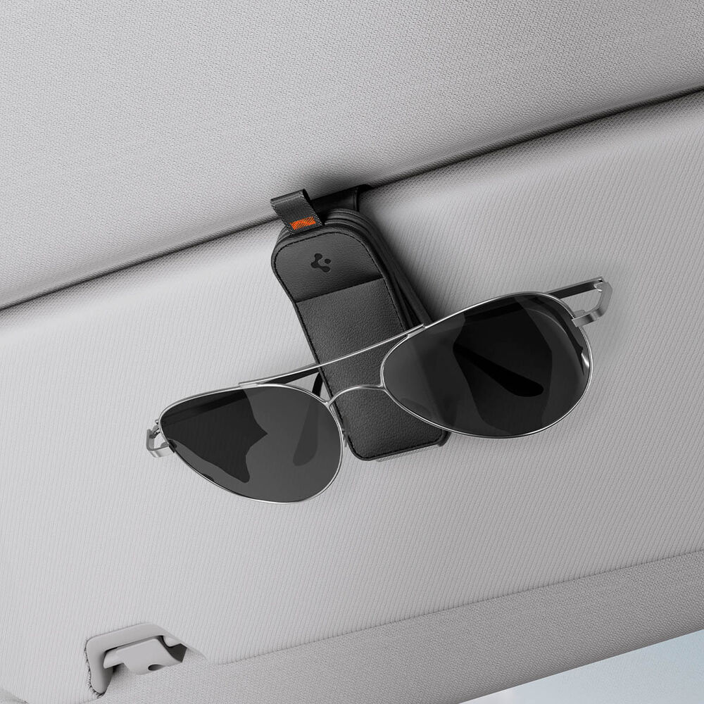 Spigen Universal Visor Leather Sunglasses Holder SH101 Automotive Accessories (Black)